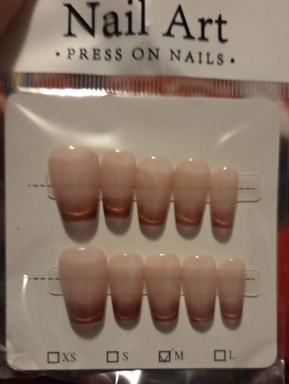 ♥️2 For $25♥️Nude Ombre Press-On Nails with Rose Gold Tips Handmade